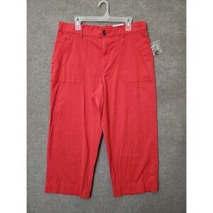 Sonoma Wide Leg Pants Womens XL Red Patch Pockets Stretch Beach Vacation NEW